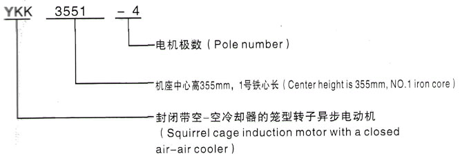 YKK系列(H355-1000)高压Y5004-10三相异步电机西安泰富西玛电机型号说明